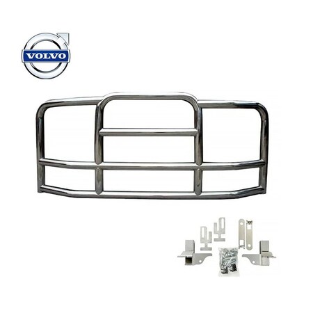 Mytee Products Large Model Deer Grille Guard Compatible for VOLVO VNL (2004-2017) with Brackets DG-L-BRK-VOLVO17