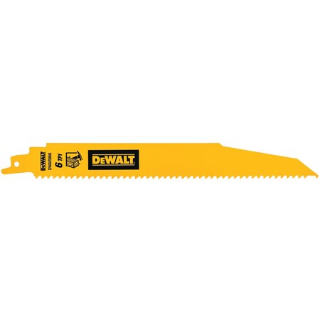 Dewalt Reciprocating Saw Blade, L:9, TPI:6, PK5, Tapered DWAR966