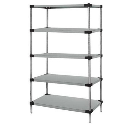Betterbeds Galvanized 5 Solid Shelf Starter Kit - 21 x 30 x 86 in. BE1137257