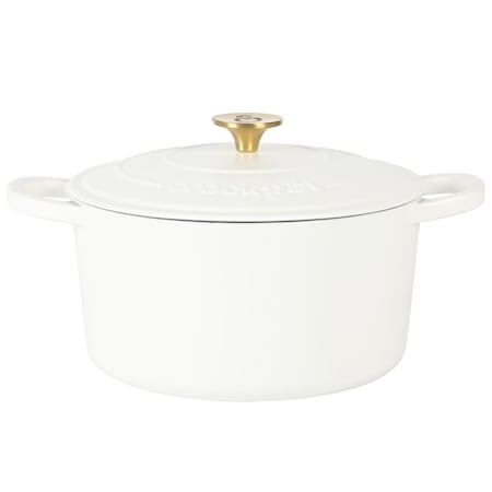 Crockpot Artisan 7 Quart Round Enameled Cast Iron Dutch Oven with Lid in Linen 137366.02