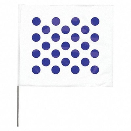 Blackburn Flag Polka Dots, Blue/White, 30 in L., 100 PK 3JVK1