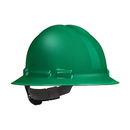 Malta Dynamics Full Brim Hard Hat, Polyethylene, 4 Point Ratchet, Type 1, Class E and G, Green HHGN2004