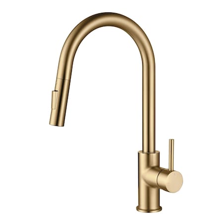 Kibi Circular Single Handle Pull Down Kitchen Faucet KKF2013BB