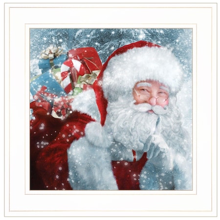 Homeroots Santa with Presents 1 White Framed Print Wall Art 406268