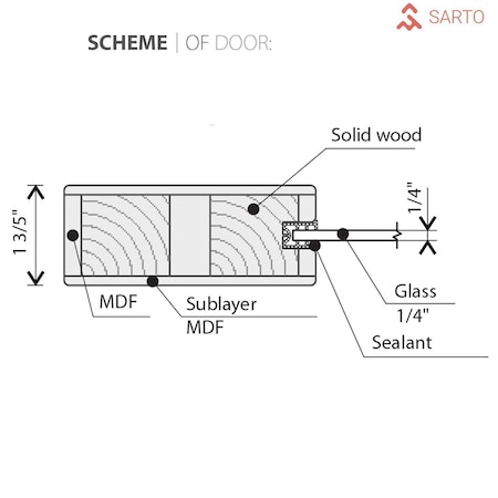 Sartodoors Barn Interior Door, 28" x 80", Gray QUADRO4088BD-S-SSS-28