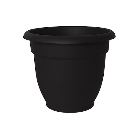 Bloem Planter Ariana 10.2in H X 12in D Resin Elegant Black Black 20-56912