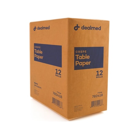 Dealmed Table Paper, Crepe 18 X 125' White, 12PK 782418