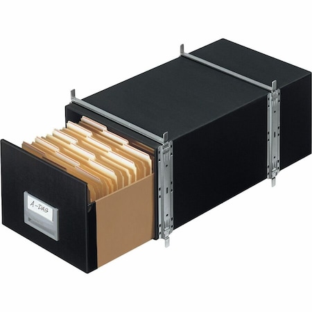 Bankers Box File Box, Steel, 12 in W, 24 in D, 10 1/2 in H, Black 00511