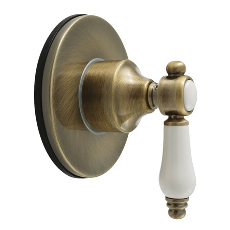 Kingston Brass Single-Handle Six-Way Diverter Valve with Round Trim Kit, Antique Brass KS4033BPL