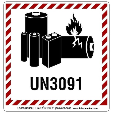 Labelmaster DOT and UN Container Placards, 3 15/16" H LB335-UN3091
