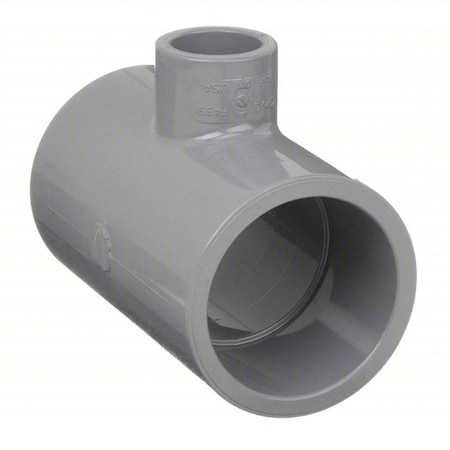 Zoro Select CPVC Reducing Tee, Schedule 80, 1-1/2" x 1-1/2" x 1/2" Pipe Size, Socket x Socket x Socket 9801-209