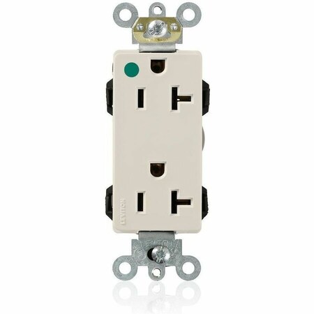 Leviton Straight Blade Receptacle, 5-20R, 20 A, 125V AC, Flush Mount, Self-Grounded M1636-HGT