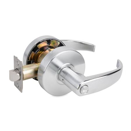 Global Door Controls GAL Series Pisa Style Heavy-Duty Commercial Cylindrical Lever, Grade 2 Privacy in Brushed Chrome GAL-1140P-626