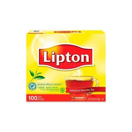 Marjack Lipton Regular Tea, Tea, Single Cup Bags, 100/Box LIPTJL00291