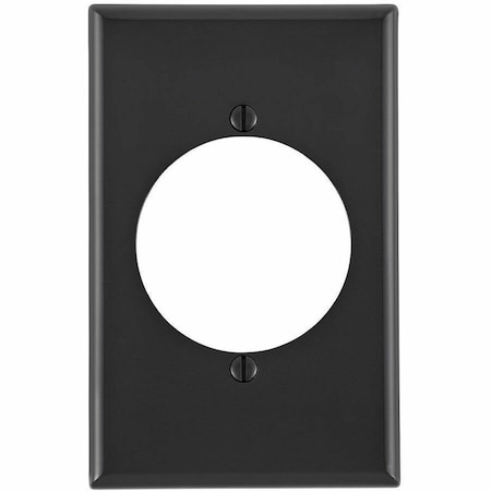 Leviton Receptacle Wallplate, Midway Size, Gang 1, Black 80728-E