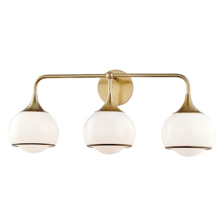 Mitzi Reese 3 Light Bath And Vanity 5.5 In. Aged Brass H281303-AGB