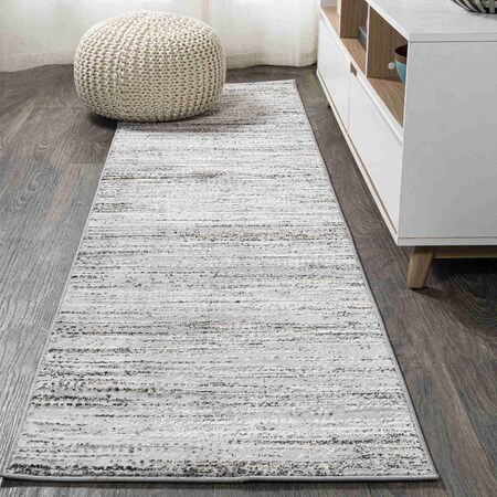 Jonathan Y Loom Modern Strie' Gray/Black 2 ft. x 8 ft. Runner Rug SOR200A-28