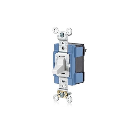 Leviton Wall Switch, 1/2 hp, Toggle, 15 A, White M1201-W