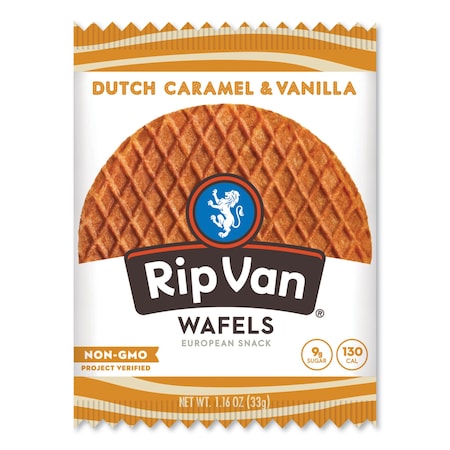 Rip Van Wafels - Single Serve, Dutch Caramel and Vanilla, 1.16 oz Pack, 12PK RVW00334