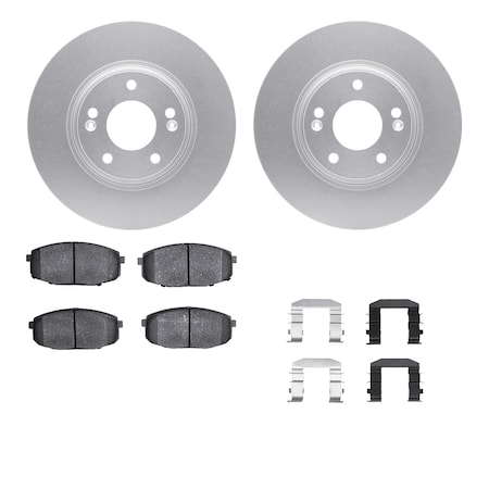 Dynamic Friction Co DFC GEOSPEC Coated Rotors with 5000 Brake Pads - Ceramic and Hardware 4512-03116