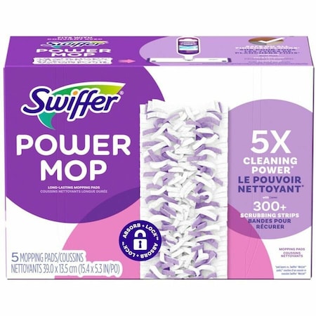 Swiffer PowerMop Mopping Pads, Purple, 5 / Box, 4PK 8188