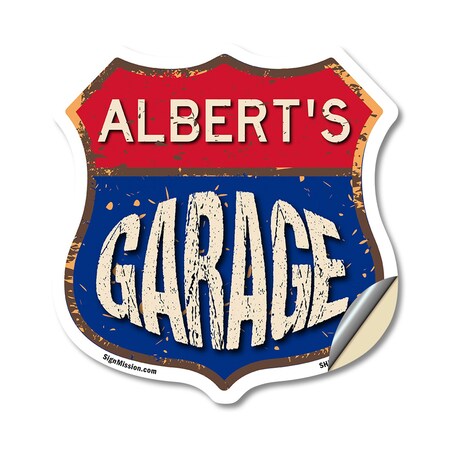 Signmission Albert's Garage, 18 Inch X 18 Inch, Vinyl Decal SHI-D-18-383-ALBERT