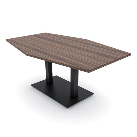 Skutchi Designs Hexagon Conference Table With Power, 48 in W, 72 in L, Brown HAR-HEX.IR-48X72-DOU.BK-H3041-NA