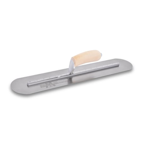 Marshalltown Fully Rounded Finishing Trowel, Concrete Finishing Trowel, High Carbon Steel, 18 x 4 inch Trowel MXS81FR