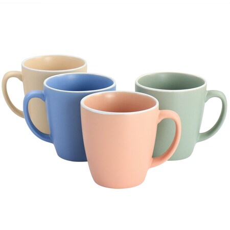 Spice By Tia Mowry 4 Piece 17.5oz Stoneware Mug Set in Matte Assorted Colors 142383.01