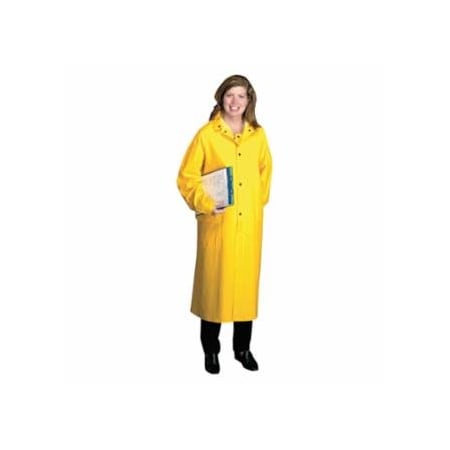 Anchor Brand 48 in Raincoat with Detachable Hood, 0.35 mm, PVC over Polyester, Yellow, X-Large 101-9010-XL