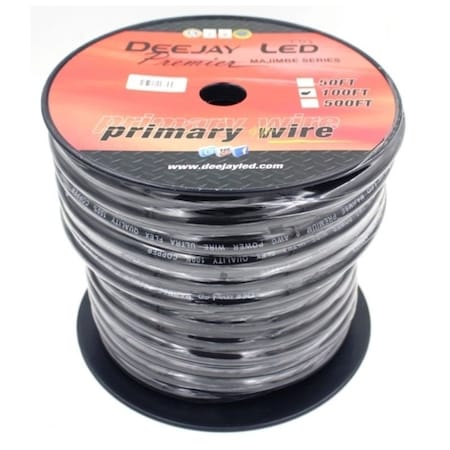 Deejay Led 0-Gauge 100 Foot Black Pure Copper Stranded Power Cable TBH0100BLKCOPPER