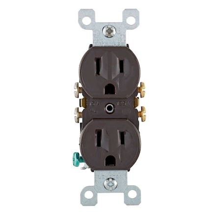 Leviton Residential Grade Duplex Receptacle, 15 Amp, 125 Volt, Brown 5320-CP