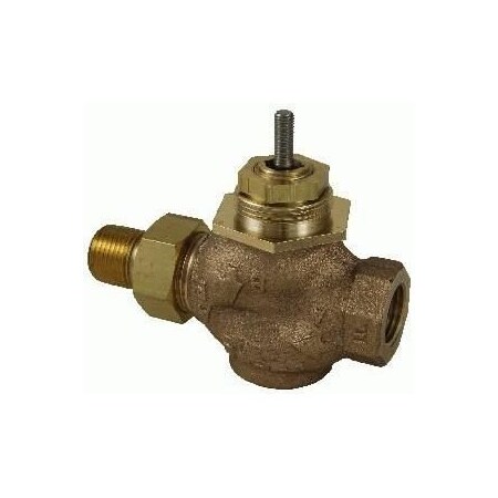 Schneider Electric Venta. Globe Valve. 3/4 in. 2-way. straight union NPT. stem up open. brass trim. 5.5 Cv VB-7211-0-4-05