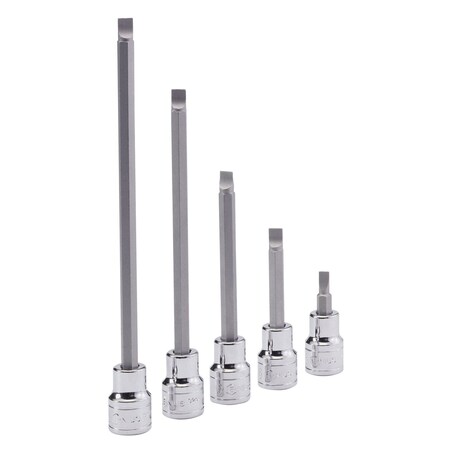 Genius Tools 3/8in Dr. 0.8 x 5.0mm Slotted Bit Socket 50mmL 308+1150