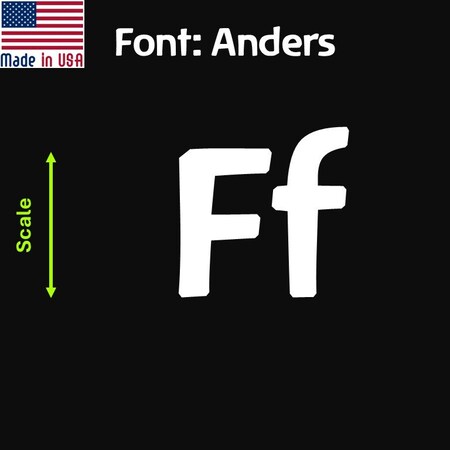 Aacc Self-Adhesive Vinyl Letter: f, Scale: 10 cm. Color: White Font: Anders by, 24PK AACC-Anders-lf-White-M10x24