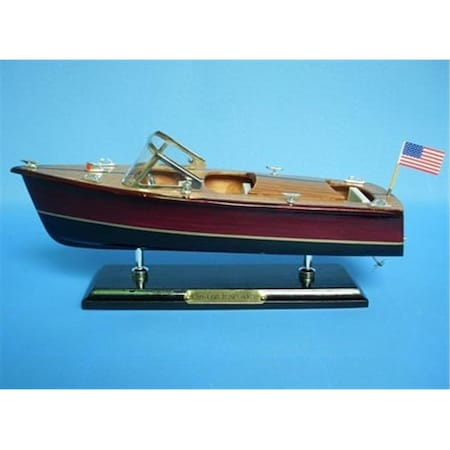 Handcrafted Model Ships Chris Craft  in. Decorative Speed Boat Triple Cockpit 14