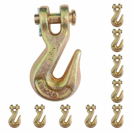 Tie 4 Safe G70 5/16'' Clevis Grab Hooks Tow Chain Hook Flatbed Truck Trailer Tie Down, 10PK FH406-516-10