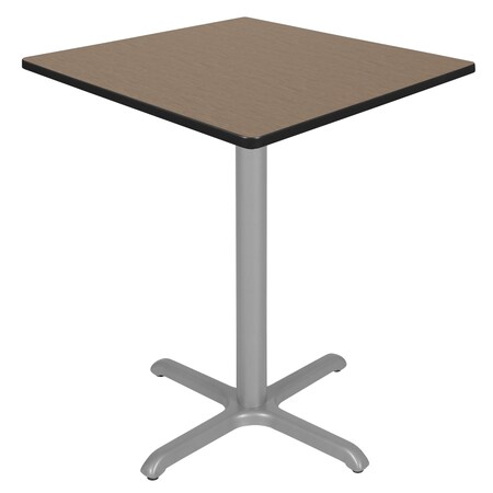 Regency Square Cain Medium X-Base Cafe Table, 36 in W, 36 in L, Noble Oak TCB3636NOGY