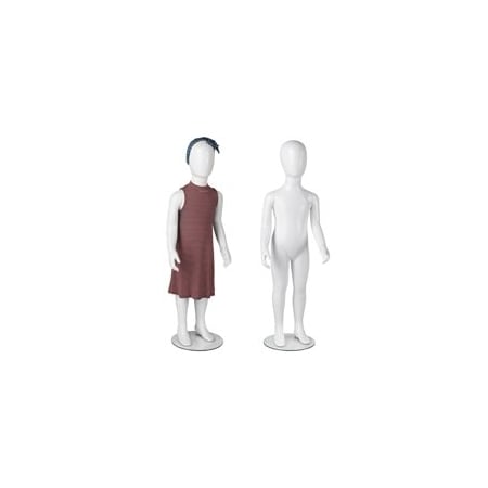 Specialty Store Services Unisex 4-5 Yr Old Child Plastic Glossy White Mannequin, Full Body Or Headless 60650