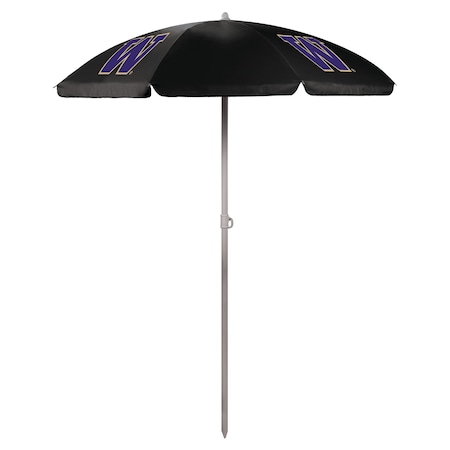 Picnic Time Family Of Brands NCAA Washington Huskies Outdoor Canopy Sunshade Beach Umbrella 5.5' - Small Patio Umbrella 822-00-179-624-0