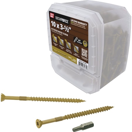 Grip-Rite DeckForce PrimeGuard Nano No, 10 x 3-1/2'' Star Drive Gold Screw, 5 Lb. GRDF312STGD5