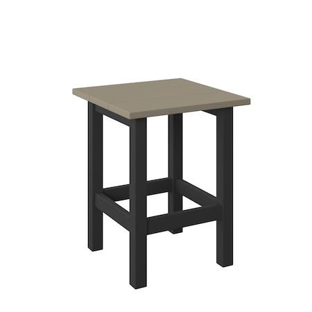 Polybird MODERN END TABLE      WEATHERWOOD AND BLACK POLYBIRD P66