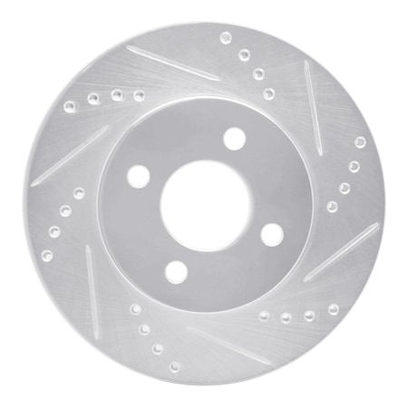 Dynamic Friction Co DFC Brake Rotor - Drilled and Slotted - Silver 631-53002R