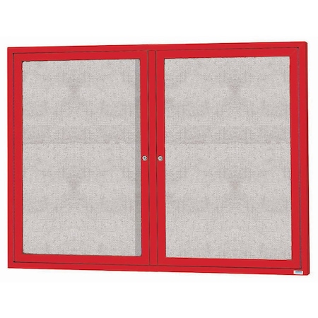 Aarco Outdoor Enclosed Bulletin Board w/ Al Frame, Powder Coated Red, 48''Hx60''W ODCC4860RR
