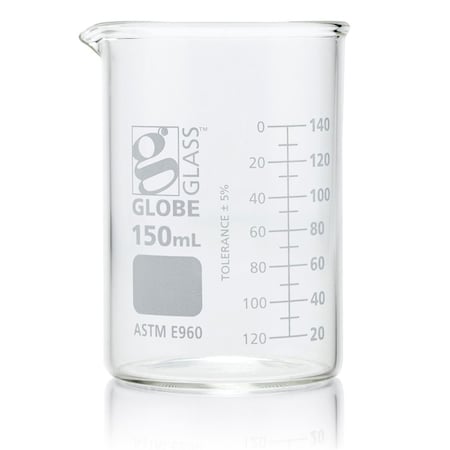 Globe Scientific Beaker, Glass, White, PK12 8010150