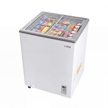 Koolmore 24 in. Commercial Flat Top Ice Cream Display Freezer, 5 Cu. Ft. in White KM-ICD-5C