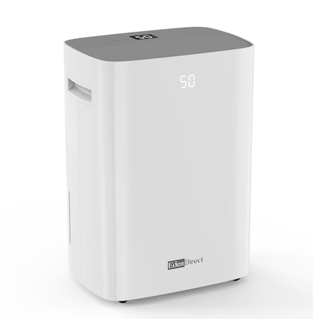Edendirect 100 pt. 5,500 sq.ft. Dehumidifier for Large Room in White, with Bucket, Drain Hose, with Timer ZR-EDH1-80P