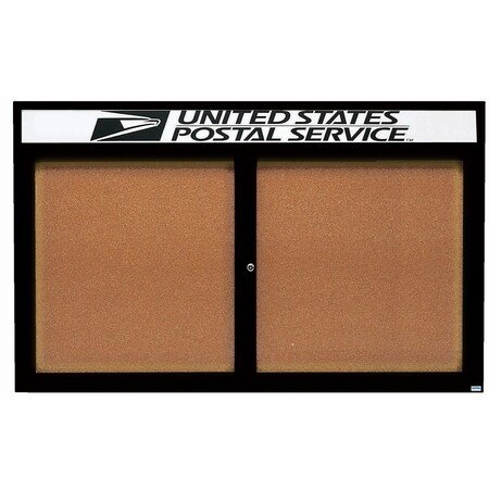 Aarco Illuminated Enclosed Bulletin Board w/ Header Black Powder Coated Al Frame, 48''Hx72''W DCC4872RHIBK