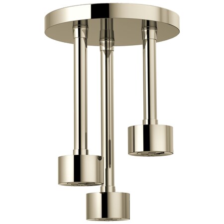 Brizo Essential Shower: Linear Round Single-Function H2Okinetic Pendant Raincan Shower Head 81335-PN