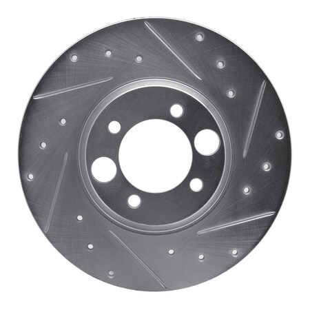 Dynamic Friction Co DFC Brake Rotor - Drilled and Slotted - Silver 631-20000R